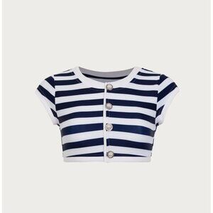 SAME Los Angeles Top  Swim Womens The Grace Striped Size Xsmall